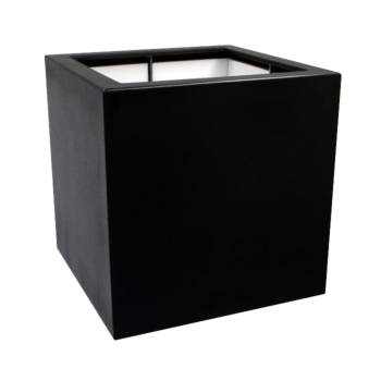 Plantekasse i glasfiber - Kvadratisk - 80 x 80 x 80 cm - Med bund