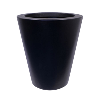 Plantekasse i glasfiber - Konisk - Ø 89 x 100 cm - RAL9005 mat (sort) - Med bund