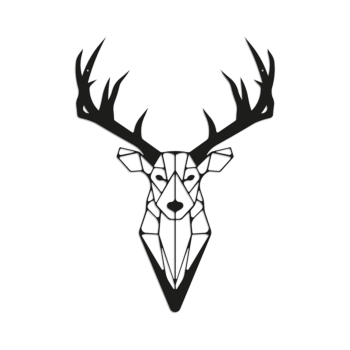 Væghængt dekoration i metal - Rensdyr Large - 100 x 72,4 cm