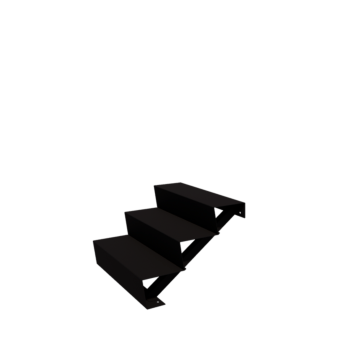 Sort have trappe New York 3 trappsteg (bredde 80 cm)