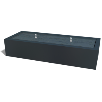 Vandfontæne i aluminium - Lyra - 200 x 80 x 40 cm - RAL9010 mat (hvid) - Med LED-belysning