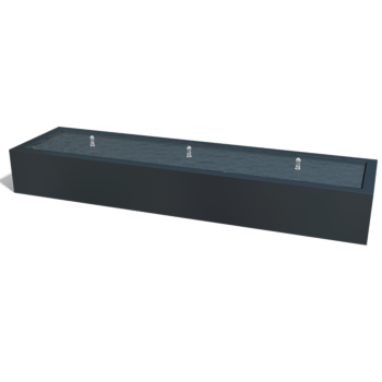 Vandfontæne i aluminium - Lyra - 300 x 80 x 40 cm - Andre RAL-farve - Med LED-belysning