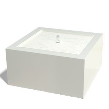 Vandfontæne i aluminium - Lyra - 80 x 80 x 40 cm - RAL9005 mat (sort) - Med LED-belysning