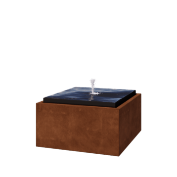 Cortenstål vandfontæne - Orin - 80 x 80 x 40 cm - Med LED-belysning