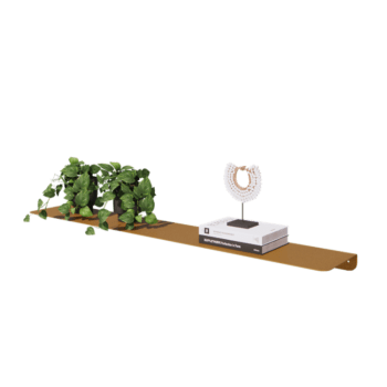 Stål væghylde - L-formet - 120 x 20 x 5 cm - Gold