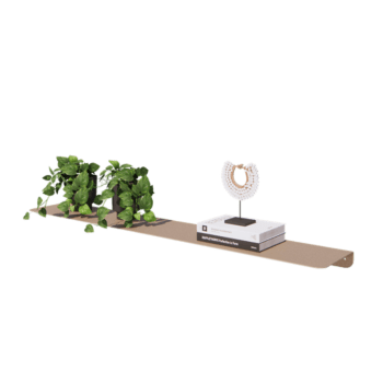 Stål væghylde - L-formet - 120 x 20 x 5 cm - Sand look