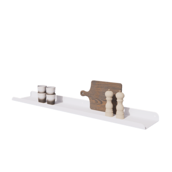 Stål væghylde - U-formet - 120 x 20 x 5 cm - RAL9010 mat (hvid)