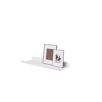 Stål væghylde - U-formet - 60 x 20 x 5 cm - RAL9010 mat (hvid)