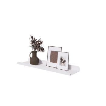 Stål væghylde - U-formet - 80 x 20 x 5 cm - RAL9010 mat (hvid)