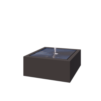 Vandfontæne i aluminium - Lyra - 100 x 100 x 40 cm - RAL7016 mat (antracitgrå) - Med LED-belysning