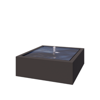 Vandfontæne i aluminium - Lyra - 120 x 120 x 40 cm - RAL7016 mat (antracitgrå) - Med LED-belysning