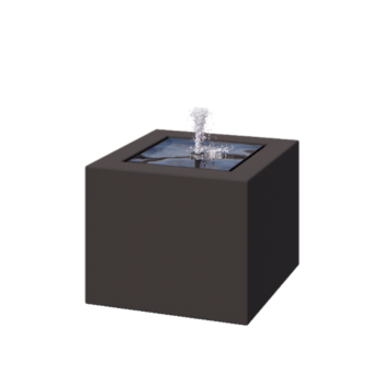 Vandfontæne i aluminium - Lyra - 50 x 50 x 40 cm - RAL7016 mat (antracitgrå) - Med LED-belysning