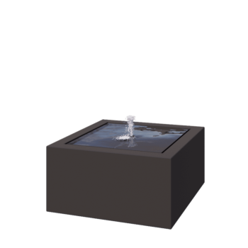 Vandfontæne i aluminium - Lyra - 80 x 80 x 40 cm - RAL7016 mat (antracitgrå) - Med LED-belysning