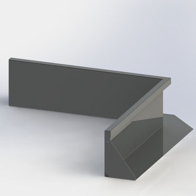 Støttemur af pulverlakeret stål indvendigt hjørne 50 x 50 cm (højde 30 cm)