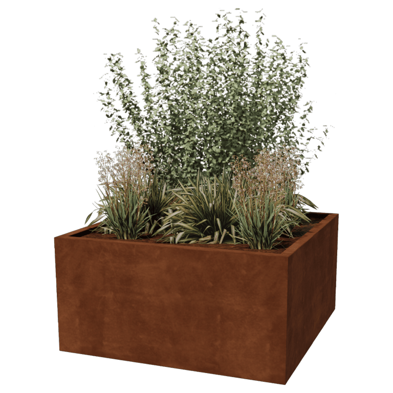 Svejst plantekasse Corten-stål Montana 120 x 120 x 60 cm