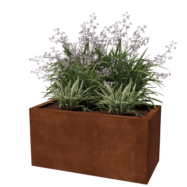 Plantekasse af cortenstål Texas 40 x 80 cm