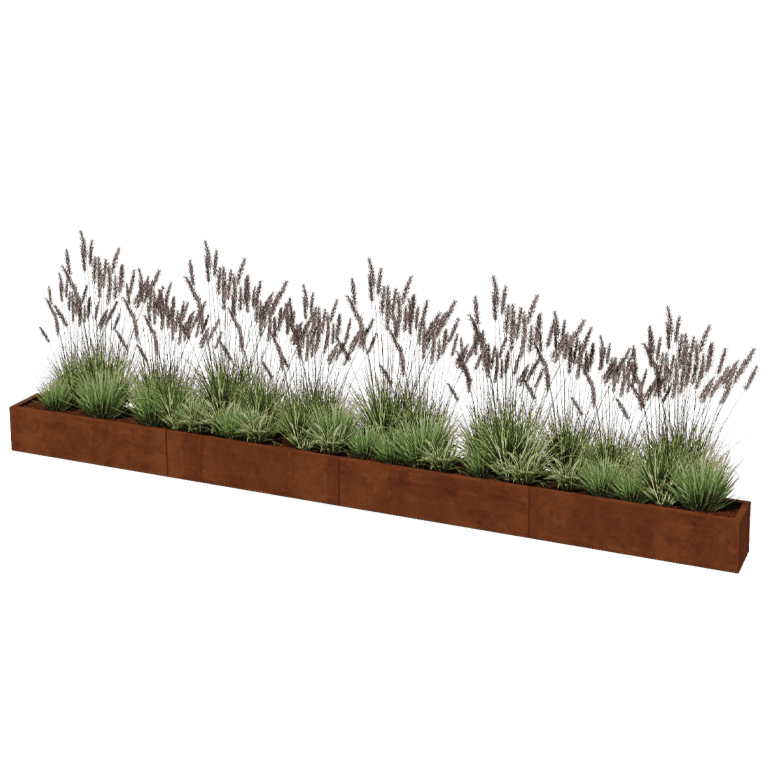 Plantekasse af cortenstål Texas xxl 480 x 30 cm