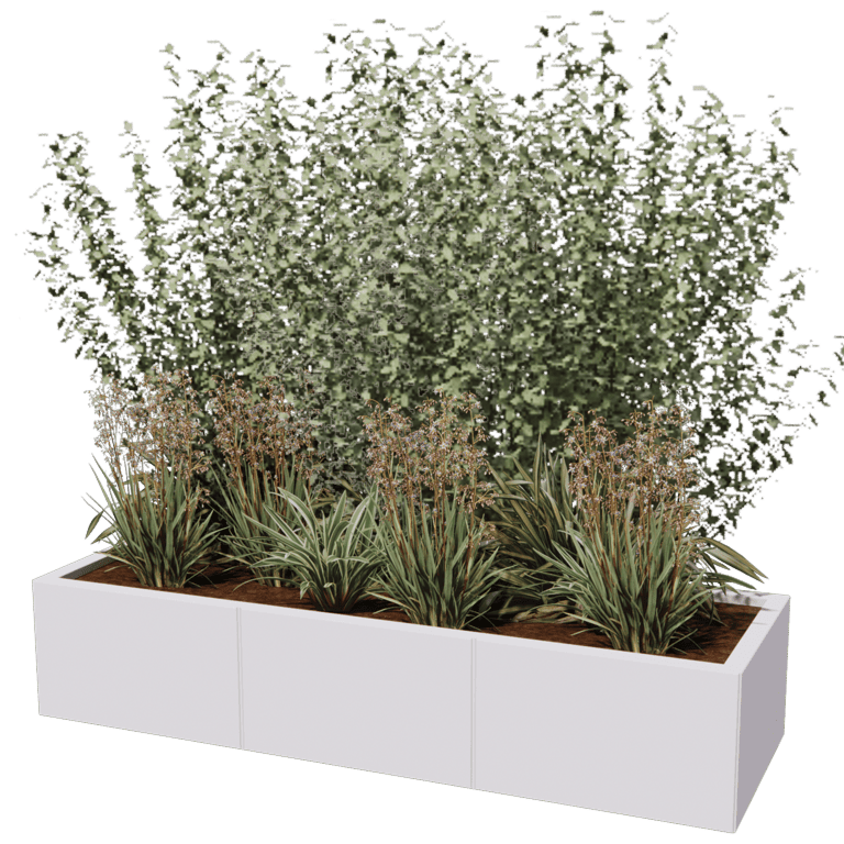 Plantekasse af pulverlakeret stål Texas xxl 150 x 50 cm