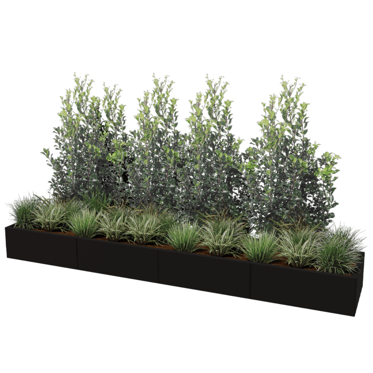 Plantekasse af pulverlakeret stål Texas xxl 320 x 60 cm