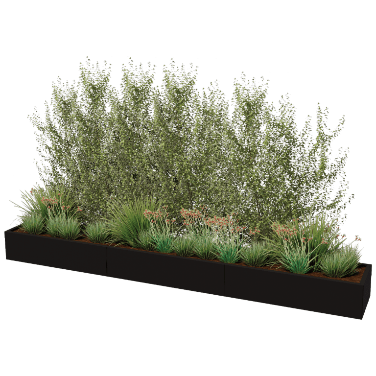 Plantekasse af pulverlakeret stål Texas xxl 360 x 50 cm