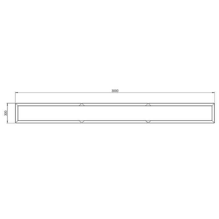 Plantekasse af pulverlakeret stål Texas xxl 300 x 30 cm