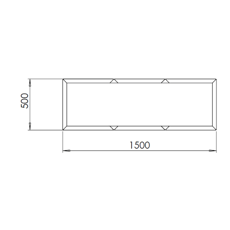 Plantekasse af pulverlakeret stål Texas xxl 150 x 50 cm
