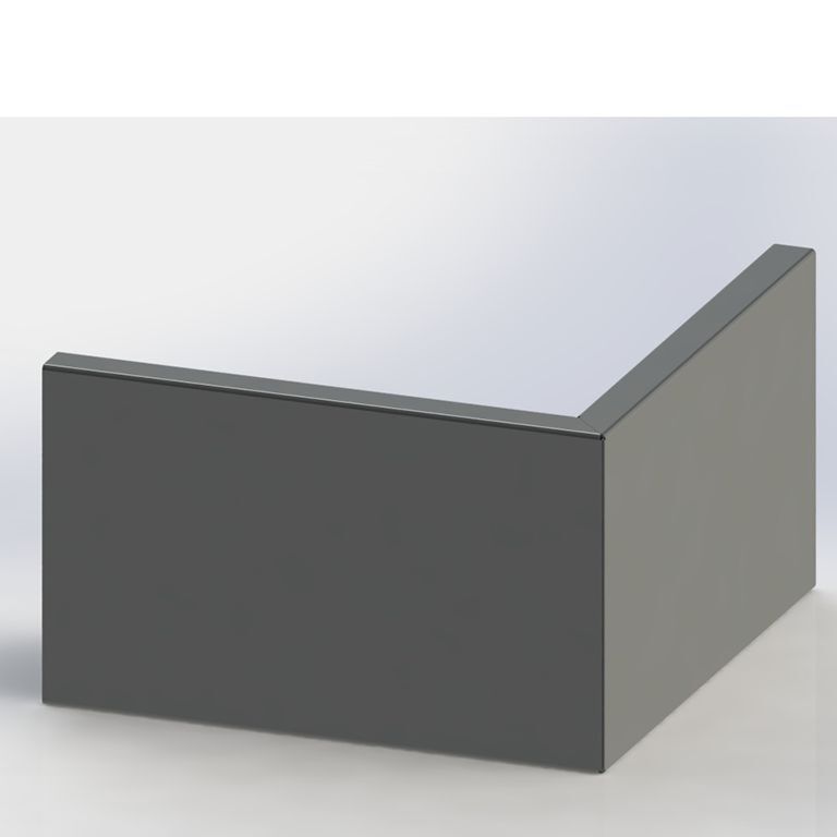 Støttemur af pulverlakeret stål udvendigt hjørne 50 x 50 cm (højde 40 cm)