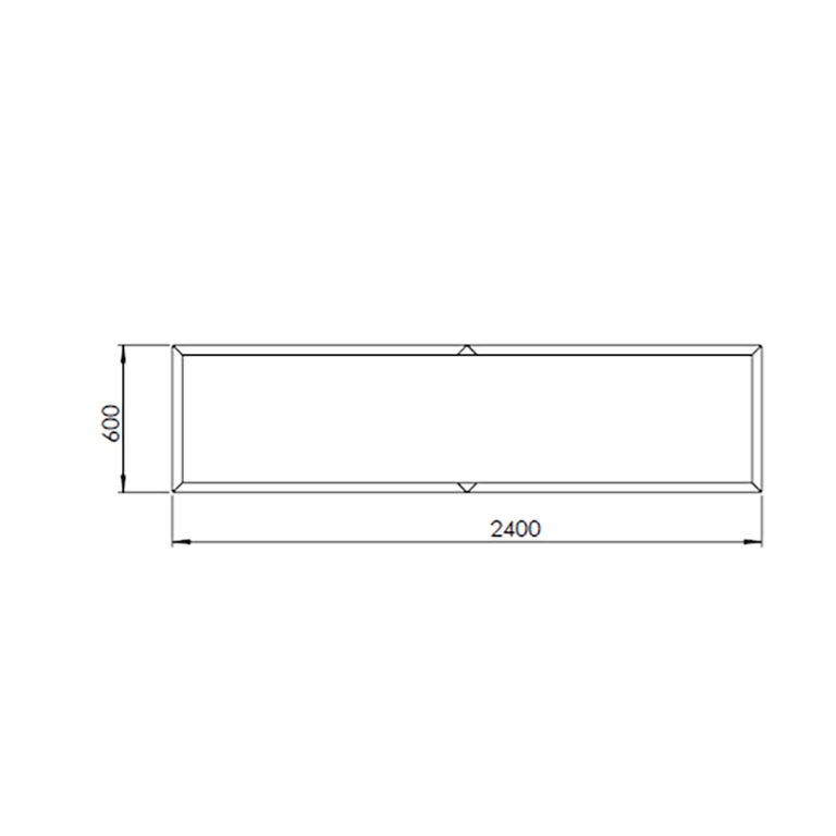Plantekasse af pulverlakeret stål Texas xxl 240 x 60 cm