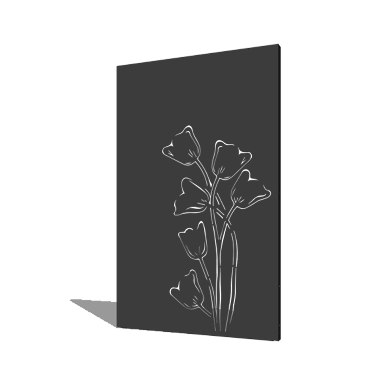 Tulipan asymmetrisk pulverlakeret 120 x 6 x 190 cm