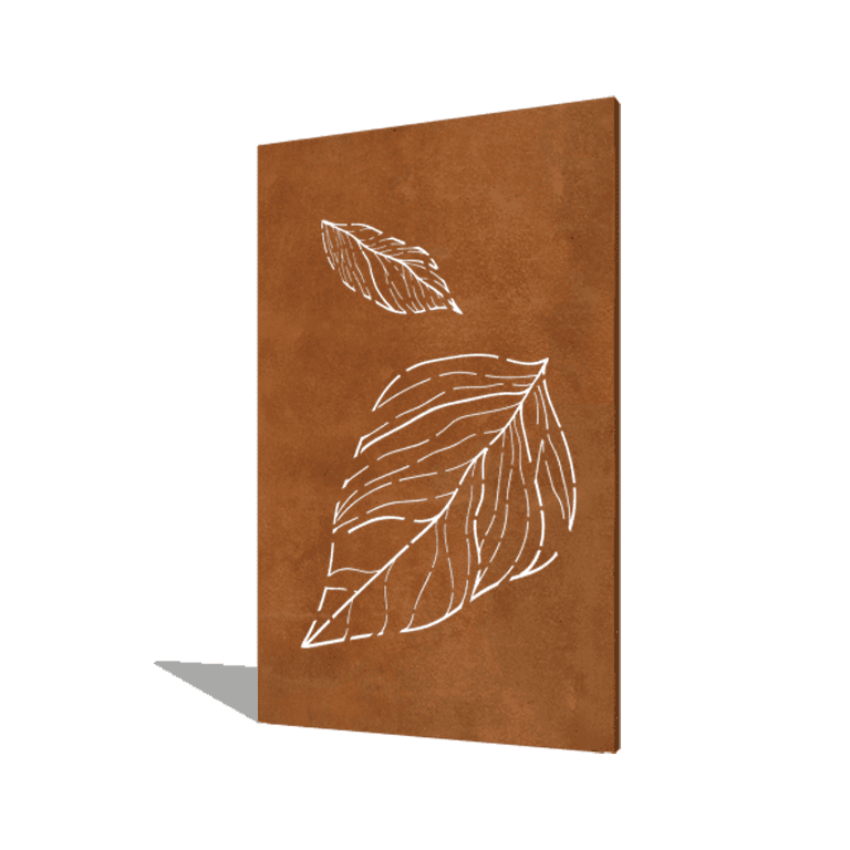 Faldende blade, store corten-stål 120 x 6 x 190 cm