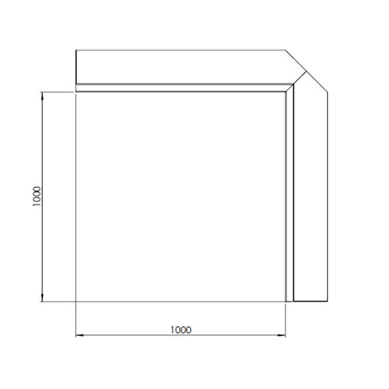 Støttemur af pulverlakeret stål indvendigt hjørne 100 x 100 cm (højde 60 cm)