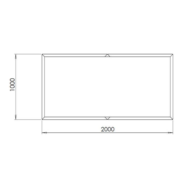 Plantekasse af pulverlakeret stål Texas xxl 200 x 100 cm