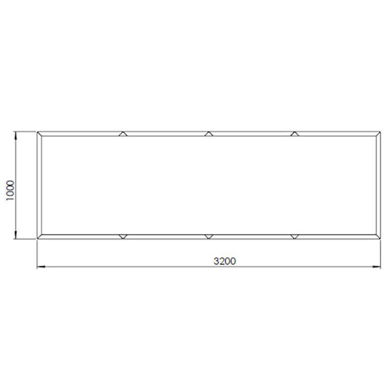 Plantekasse af pulverlakeret stål Texas xxl 320 x 100 cm