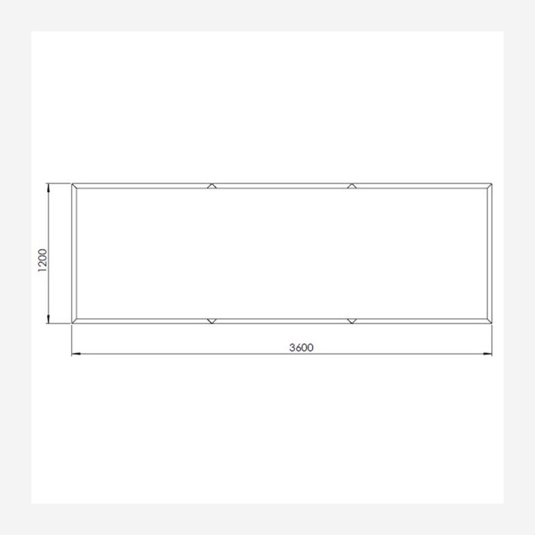 Plantekasse af pulverlakeret stål Texas xxl 360 x 120 cm