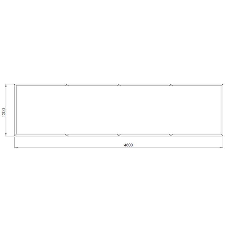 Plantekasse af pulverlakeret stål Texas xxl 480 x 120 cm