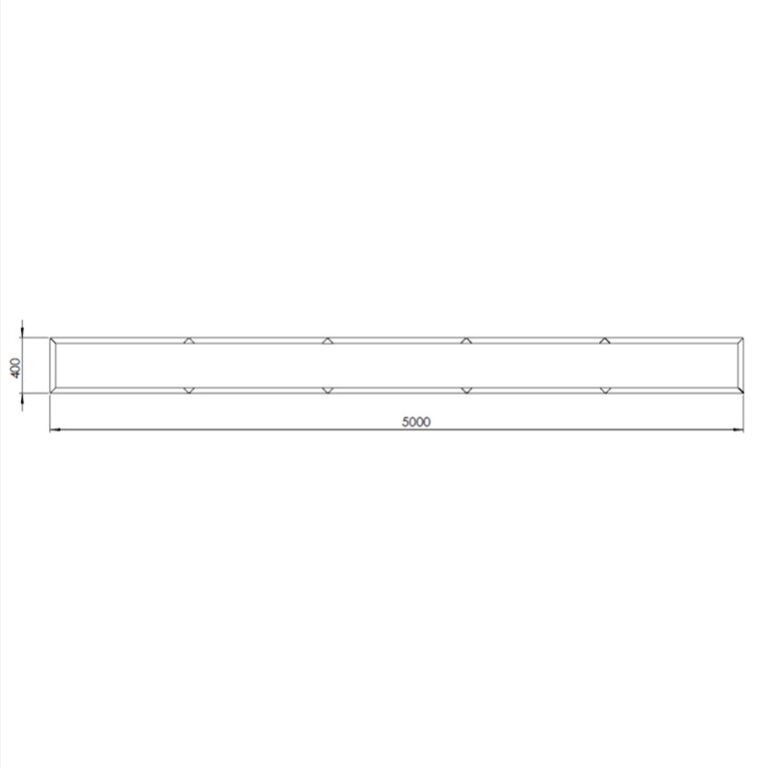 Plantekasse af pulverlakeret stål Texas xxl 500 x 40 cm