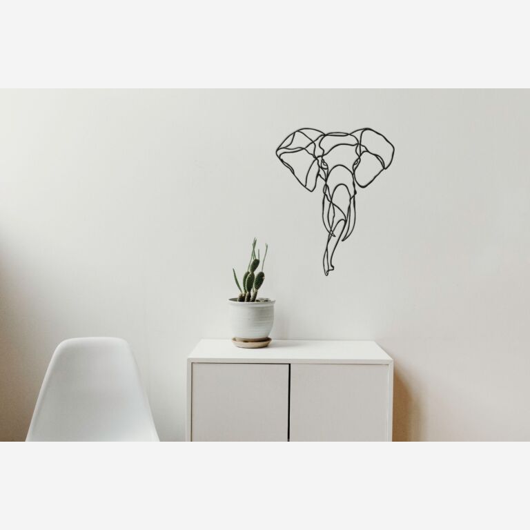 Vægdekoration af metal Elefant 1.0