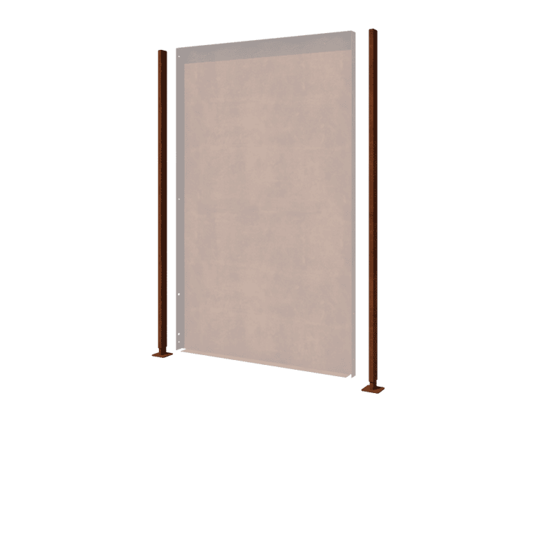 Stolpe lige flad fod corten-stål med 190 x 6 x 3 cm