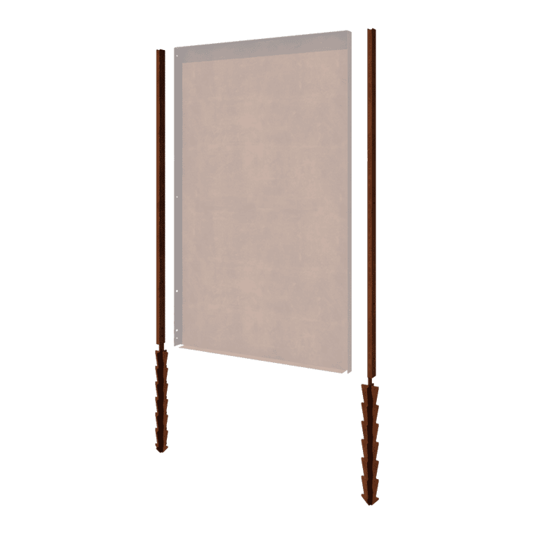 Stolpe lige jordspyd corten-stål med 190 x 6 x 3 cm
