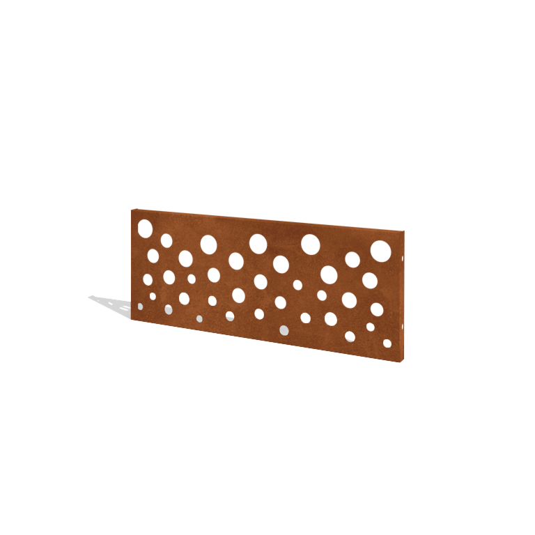Hegn af cortenstål H panel B 120 x 47,5 cm