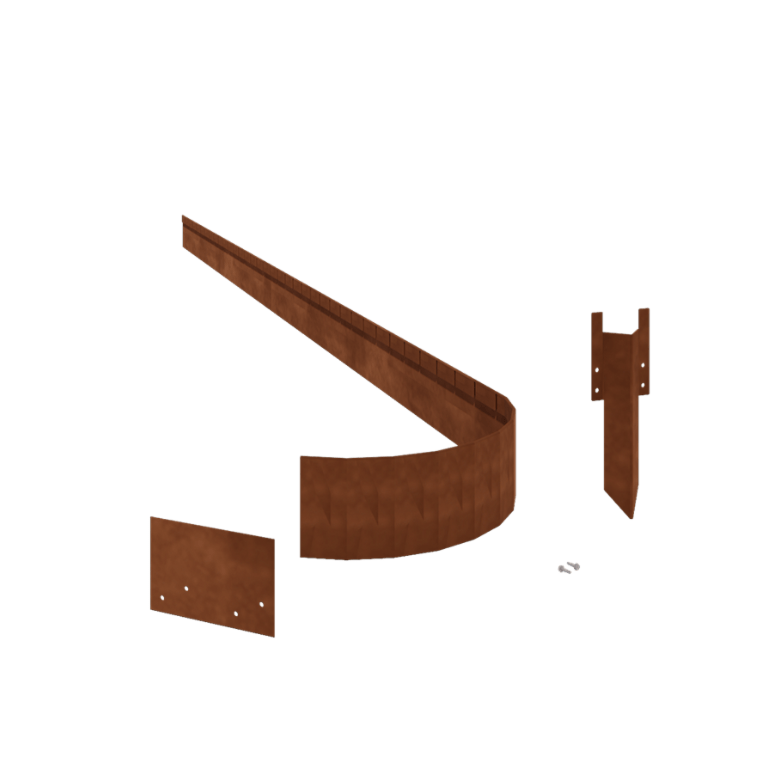 Cortenstål bedkant - Knust FLEX - Højde 13 cm - Komplet sæt 15 meter