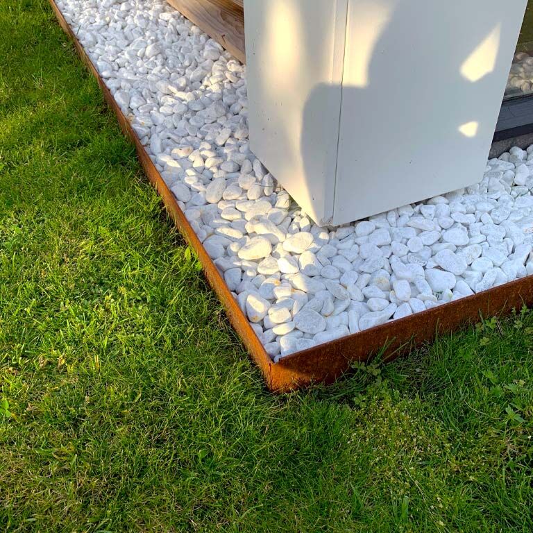 Bedkant af cortenstål valset 13 cm (længde 150 cm)