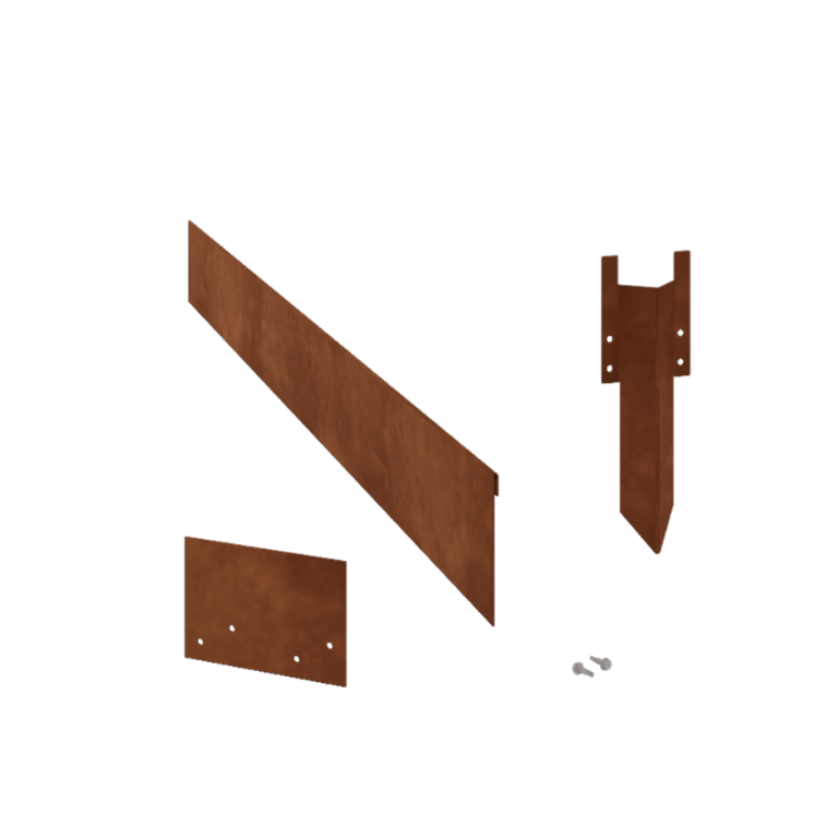Bedkant af cortenstål valset 13 cm komplet sæt pr. 24 meter