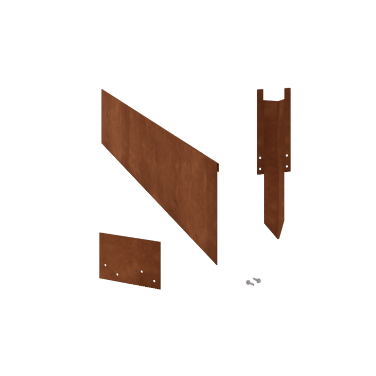 Bedkant af cortenstål valset 23 cm komplet sæt pr. 15 meter