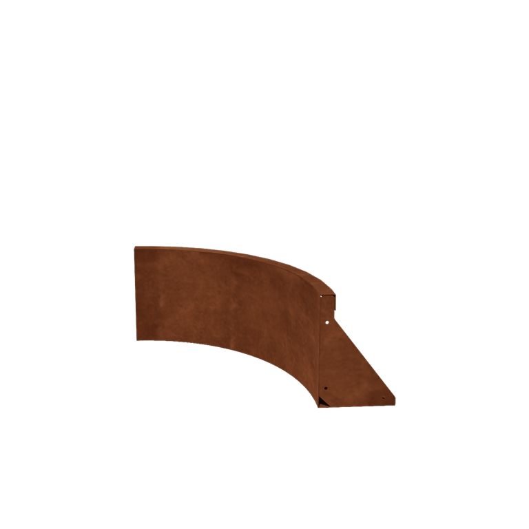 Støttemur af cortenstål indvendig kurve 50 x 50 cm (højde 30 cm)