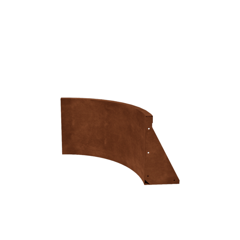 Støttemur af cortenstål indvendig kurve 50 x 50 cm (højde 40 cm)