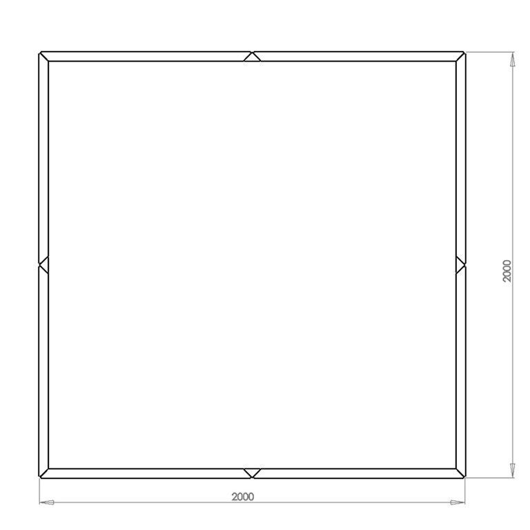 Plantekasse af pulverlakeret stål Miami xxl 200 x 200 cm