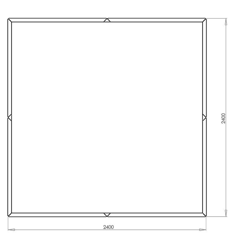 Plantekasse af cortenstål Miami xxl 240 x 240 cm