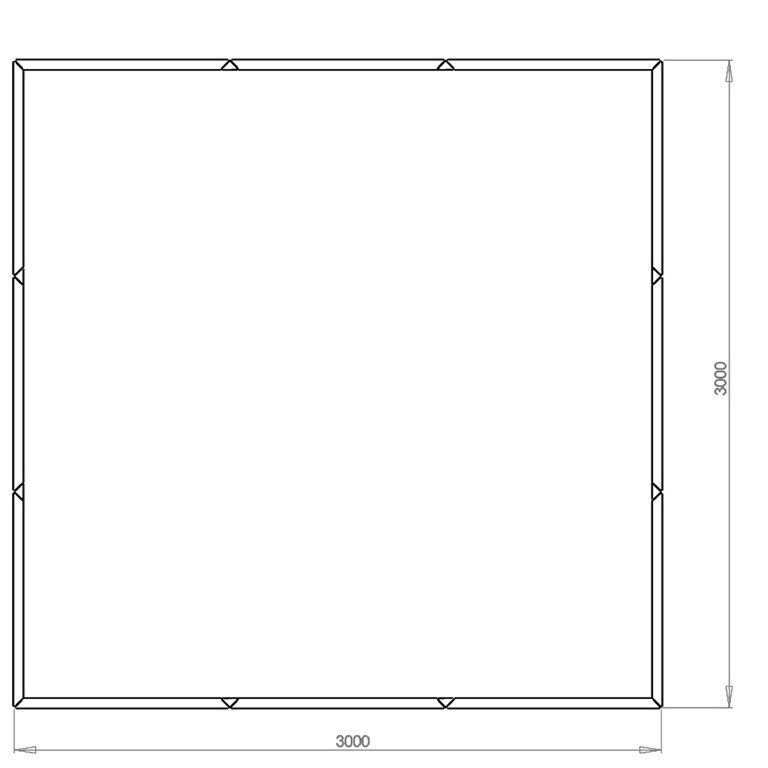 Plantekasse af cortenstål Miami xxl 300 x 300 cm