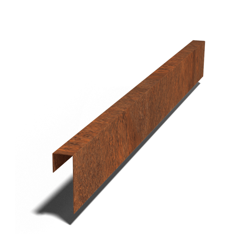 Afdækningsprofil af cortenstål 15 x 5 x 5 cm (længde 150 cm)